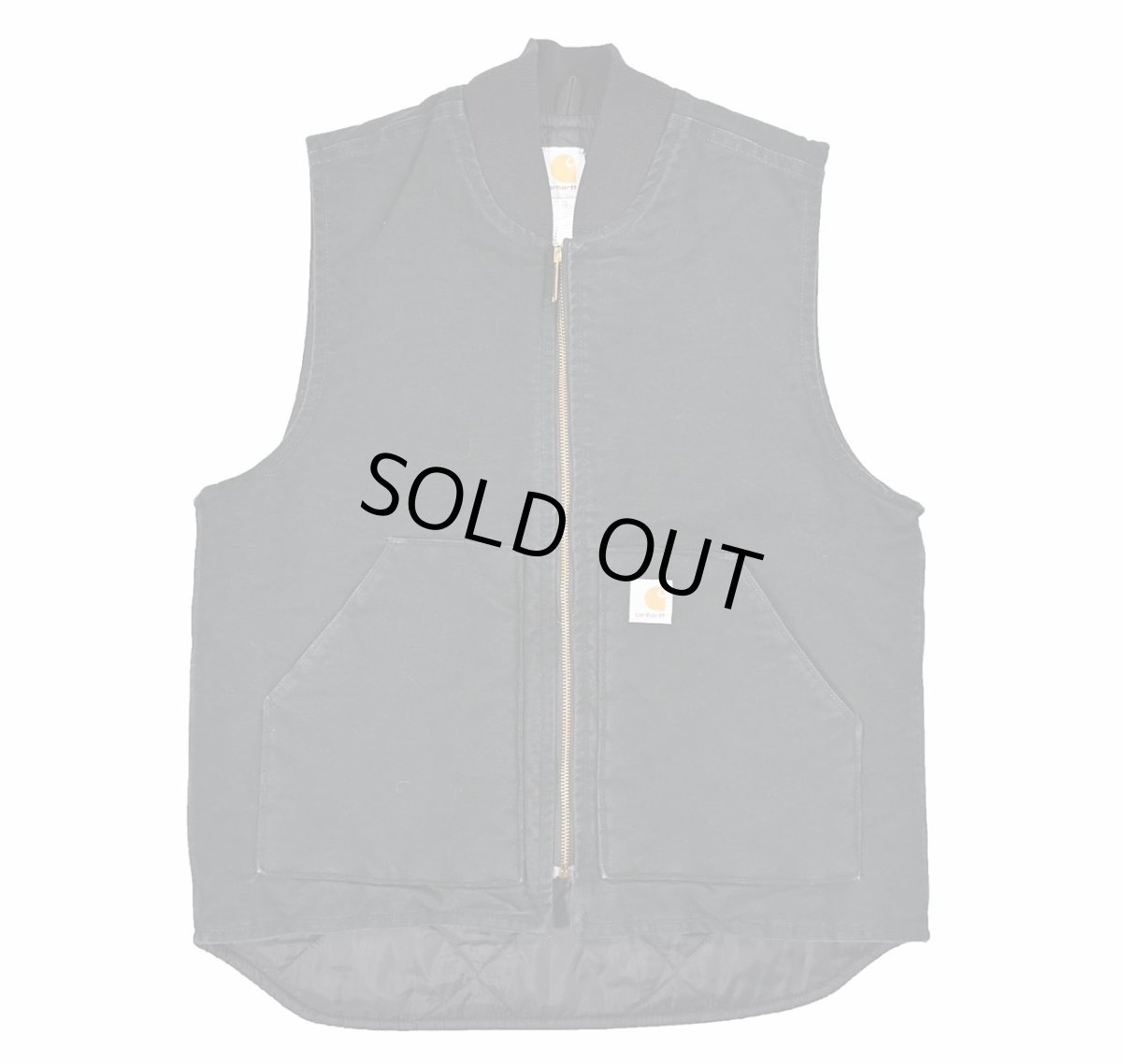 画像1: Used Carhartt Quilt Lined Duck Vest Black (1)