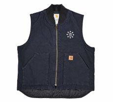 画像1: Used Carhartt Quilt Lined Duck Vest Midnight (1)