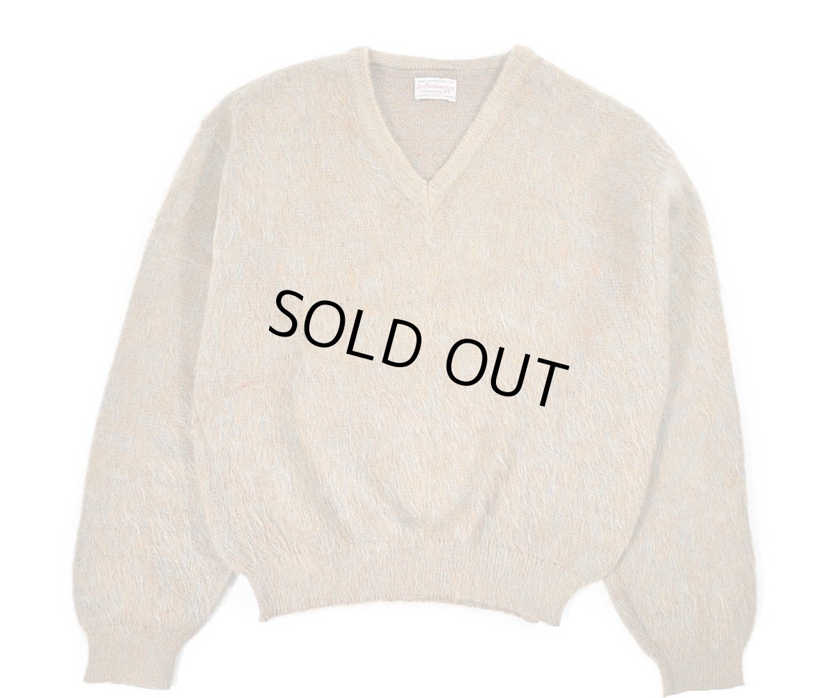 画像1: 60s-70s Used Jos. Nusbaum Inc. in Schenectady by Cisco V-Neck Mohair Knit Sweater (1)