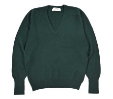 画像1: Used Pringle of Scotland V-Neck Cashmere Knit Sweater Green (1)