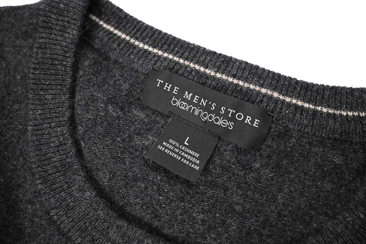 画像4: Used Bloomingdale's Cashmere Knit Sweater Charcoal (4)