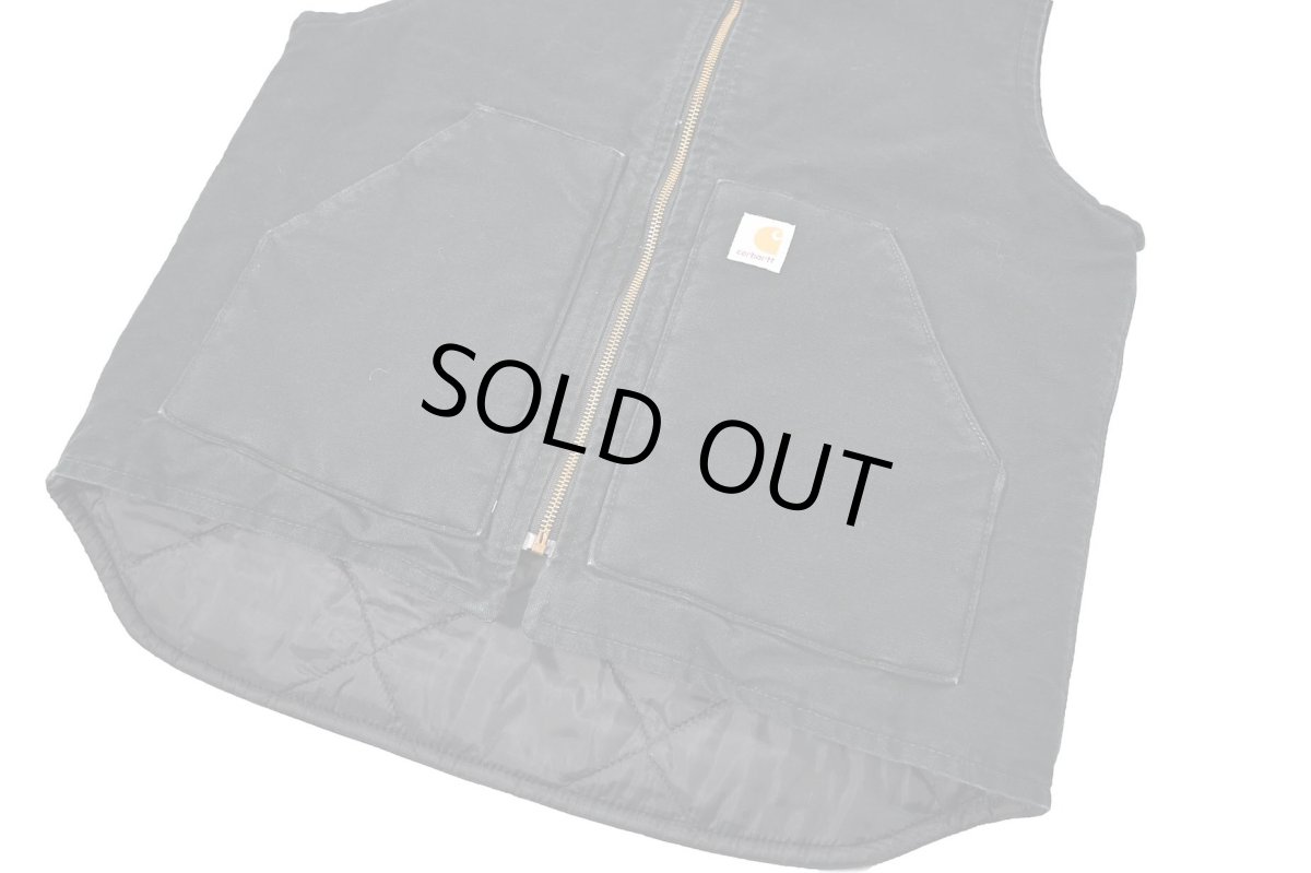 画像4: Used Carhartt Quilt Lined Duck Vest Black (4)