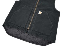画像4: Used Carhartt Quilt Lined Duck Vest Black (4)