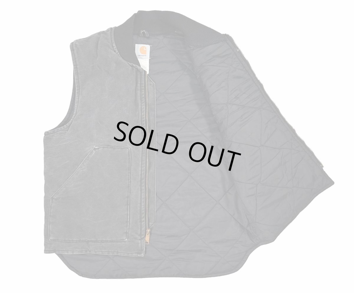 画像5: Used Carhartt Quilt Lined Duck Vest Black made in USA (5)