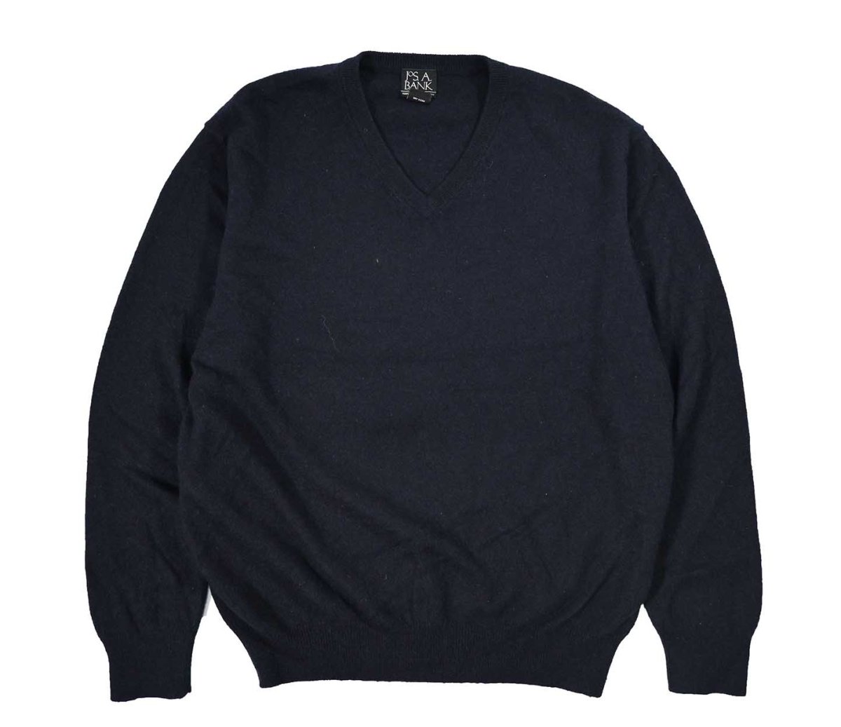 画像1: Used Jos.A.Bank V-Neck Cashmere Knit Sweater Navy (1)