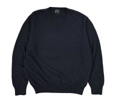 画像1: Used Jos.A.Bank V-Neck Cashmere Knit Sweater Navy (1)