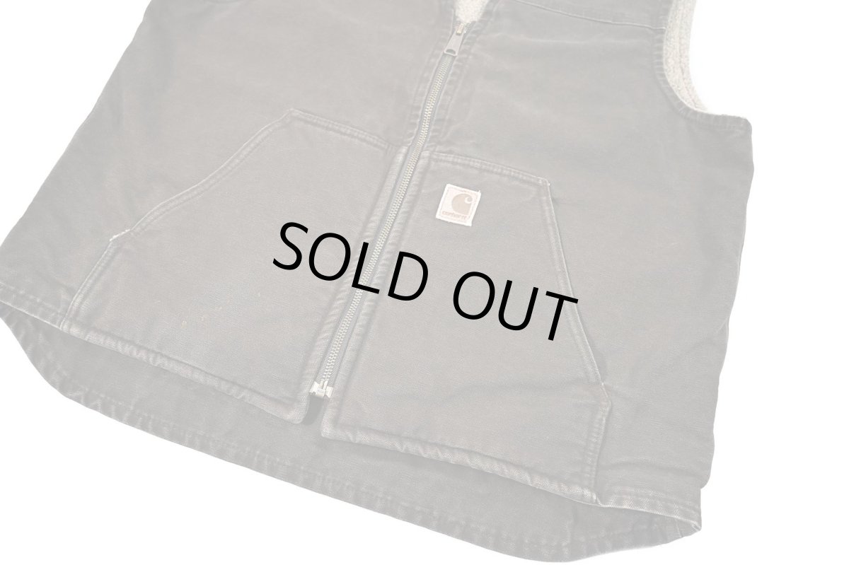 画像4: Used Carhartt Sherpa Lined Rugged Vest Walnut Brown (4)