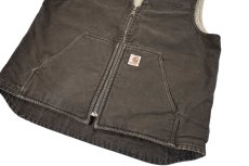 画像4: Used Carhartt Sherpa Lined Rugged Vest Walnut Brown (4)
