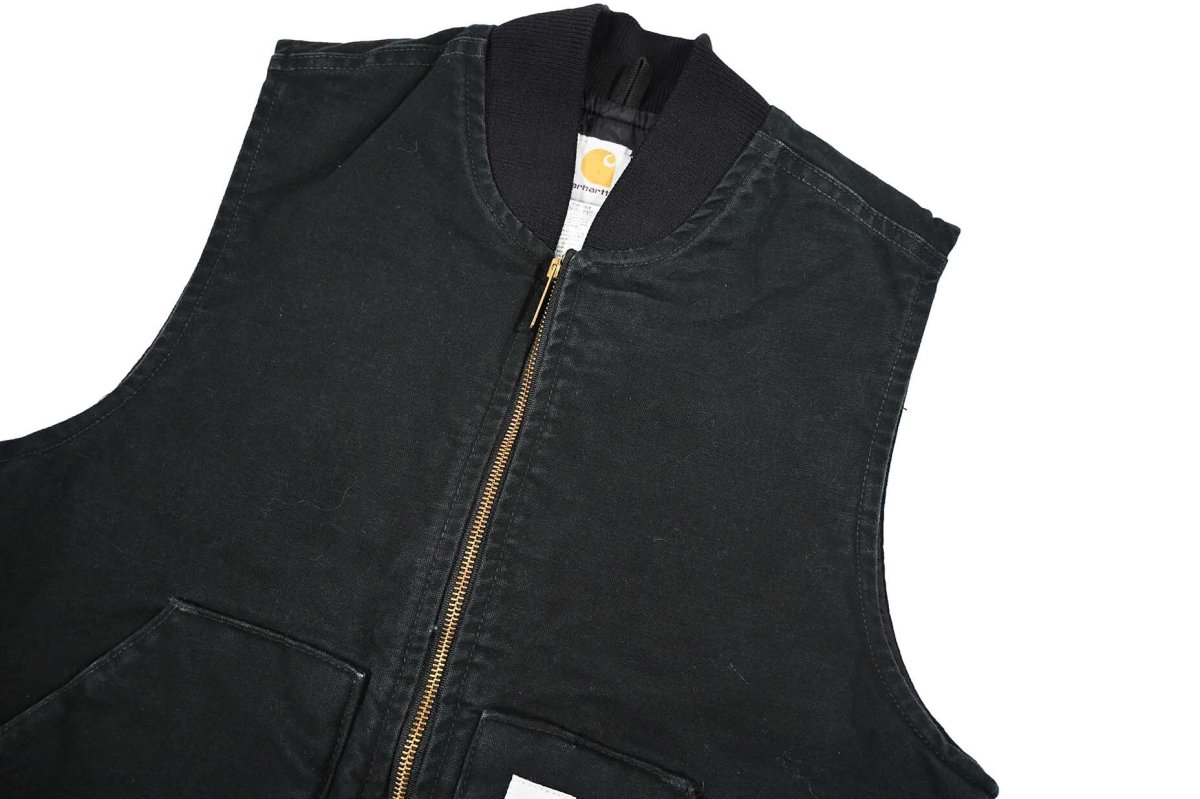 画像3: Used Carhartt Quilt Lined Duck Vest Black (3)