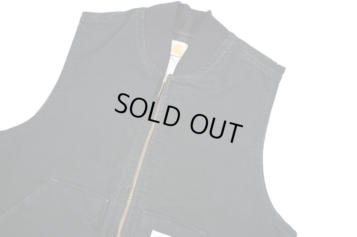 画像3: Used Carhartt Quilt Lined Duck Vest Black (3)