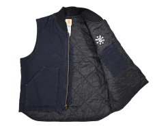画像5: Used Carhartt Quilt Lined Duck Vest Midnight (5)