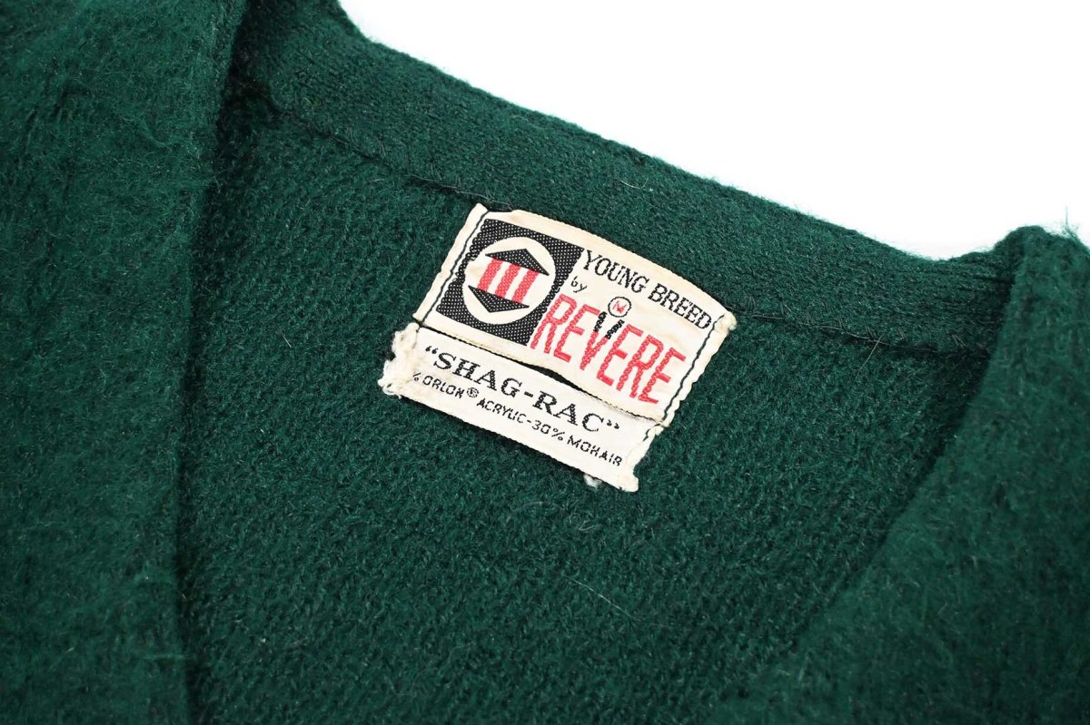画像4: 60s-70s Used Young Breed by Revere V-Neck Mohair Knit Sweater (4)