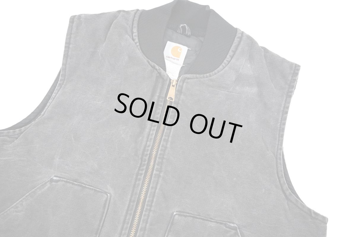 画像3: Used Carhartt Quilt Lined Duck Vest Black made in USA (3)