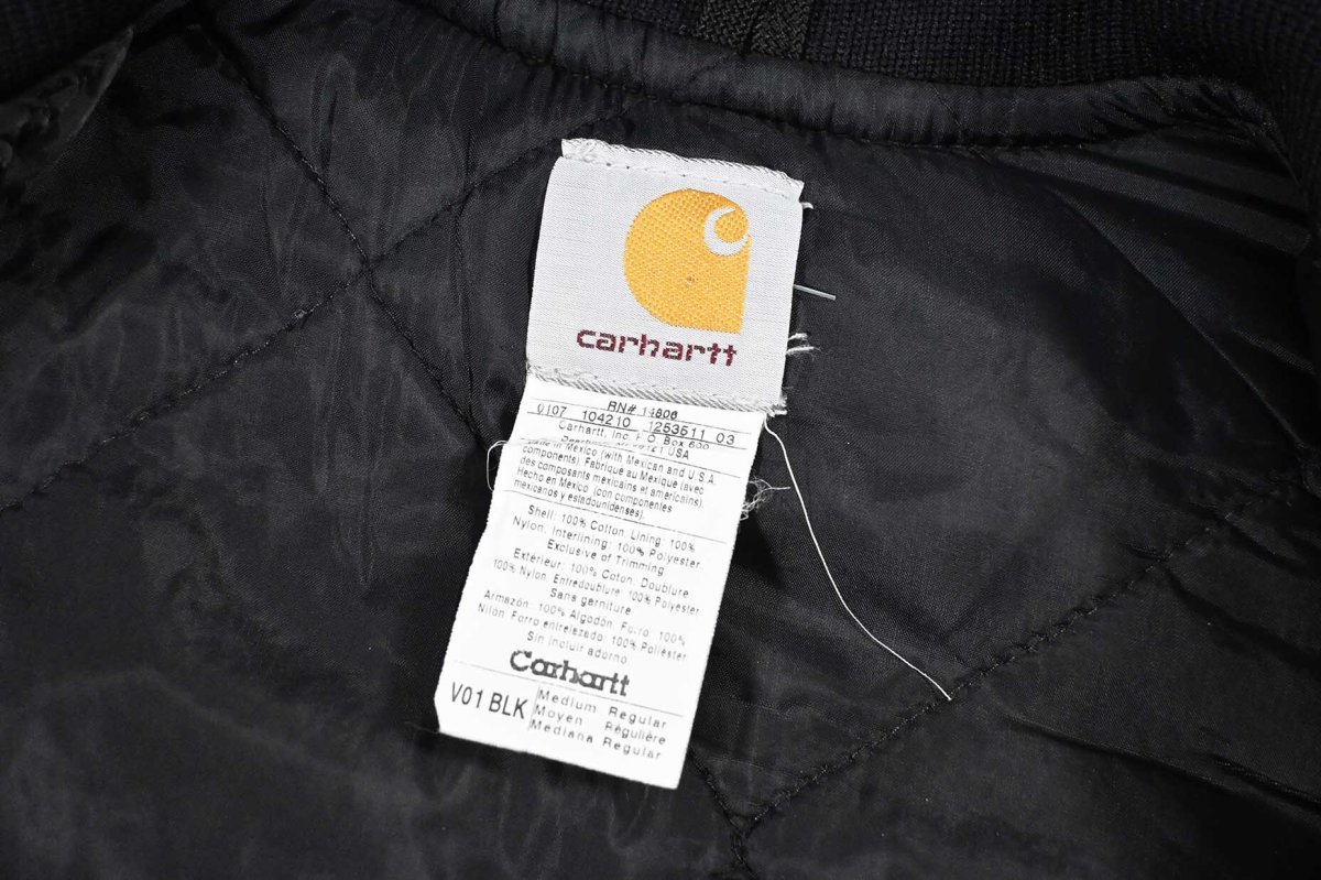 画像6: Used Carhartt Quilt Lined Duck Vest Black (6)