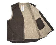 画像6: Used Carhartt Sherpa Lined Rugged Vest Walnut Brown (6)