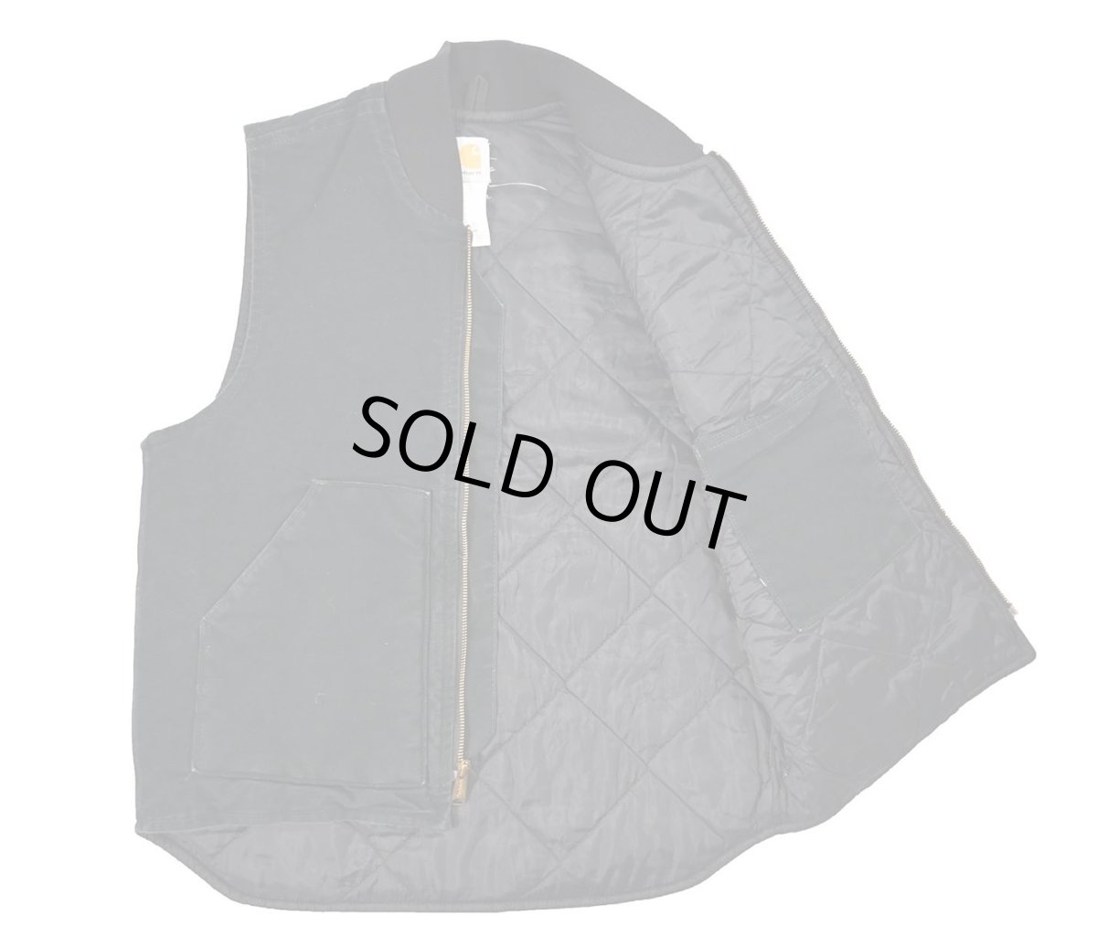 画像5: Used Carhartt Quilt Lined Duck Vest Black (5)