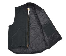 画像5: Used Carhartt Quilt Lined Duck Vest Black (5)