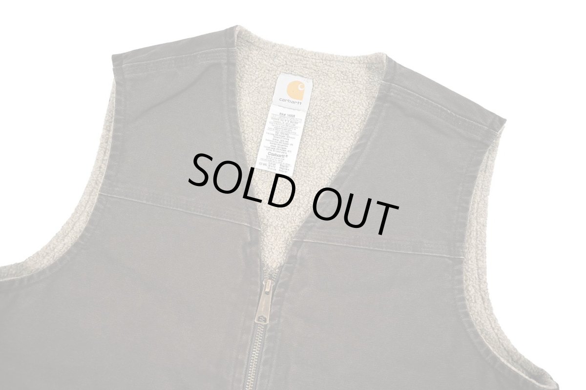 画像3: Used Carhartt Sherpa Lined Rugged Vest Walnut Brown (3)