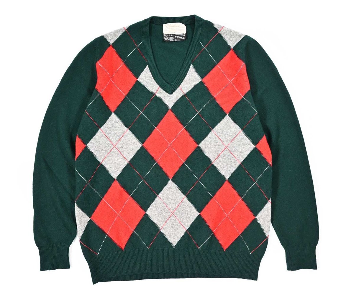 画像1: Used Glenhowe V-Neck Cashmere Knit Sweater (1)