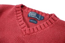 画像4: Used Polo Ralph Lauren V-Neck Cotton Knit Pink ラルフローレン (4)