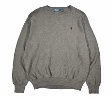 画像1: Used Polo Ralph Lauren Cotton Knit Grey ラルフローレン (1)