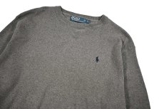 画像2: Used Polo Ralph Lauren Cotton Knit Grey ラルフローレン (2)