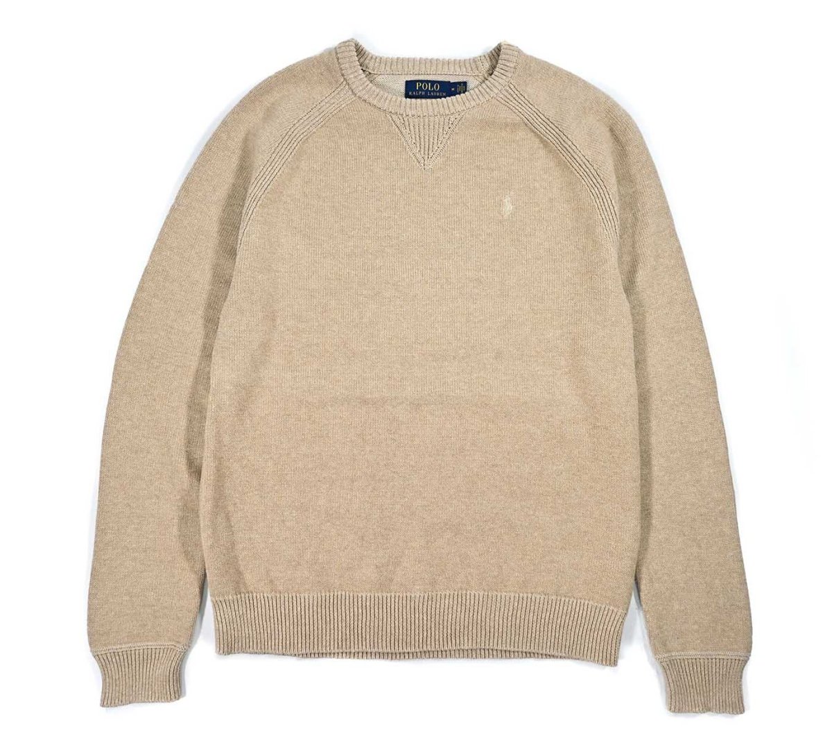 画像1: Used Polo Ralph Lauren Cotton Knit Beige ラルフローレン (1)