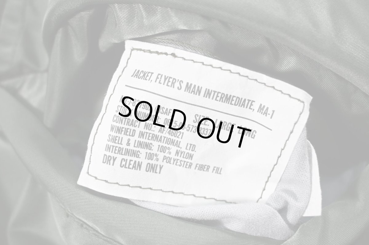 画像7: Deadstock Winfield International MA-1 Flight Jacket Olive Long Type (7)