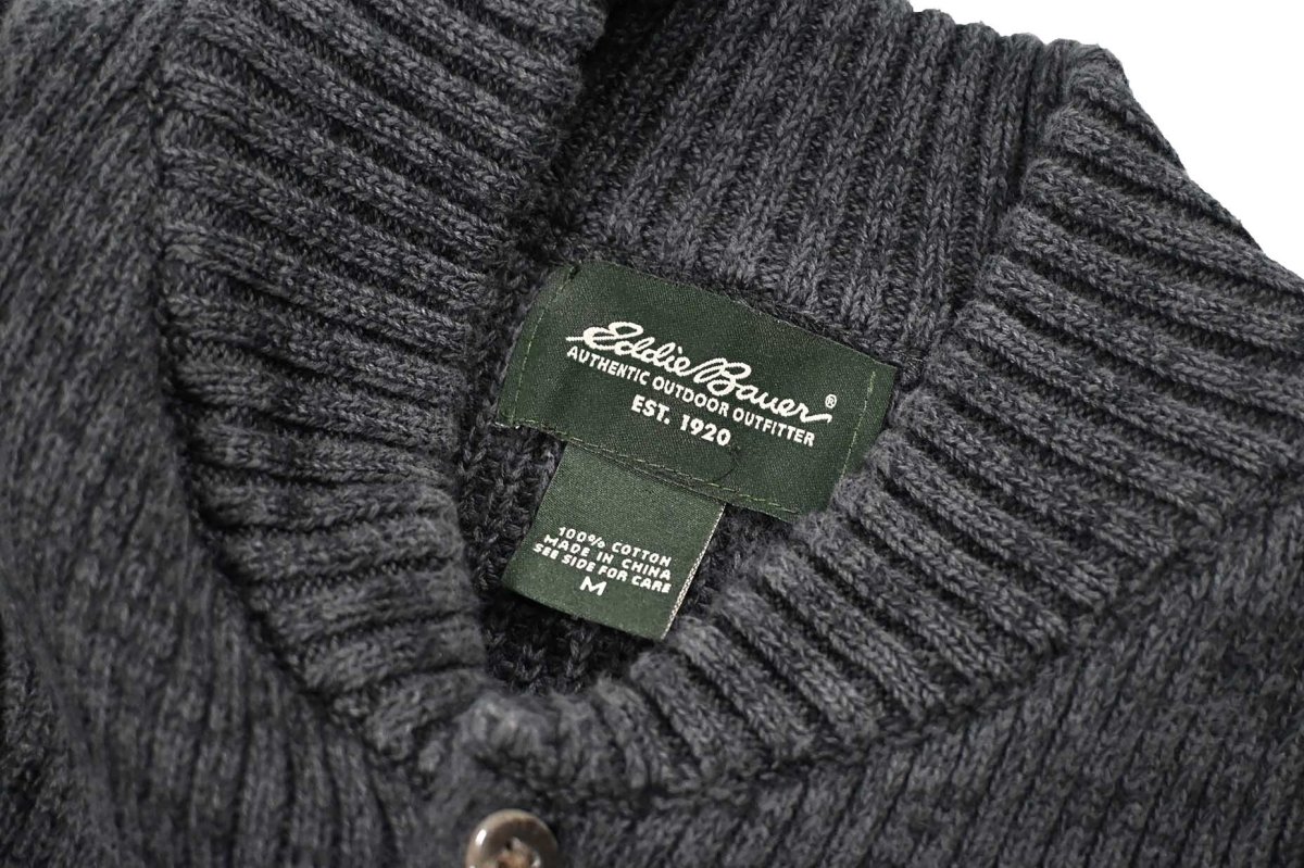 画像4: Used Eddie Bauer Henley Neck Cotton Knit (4)