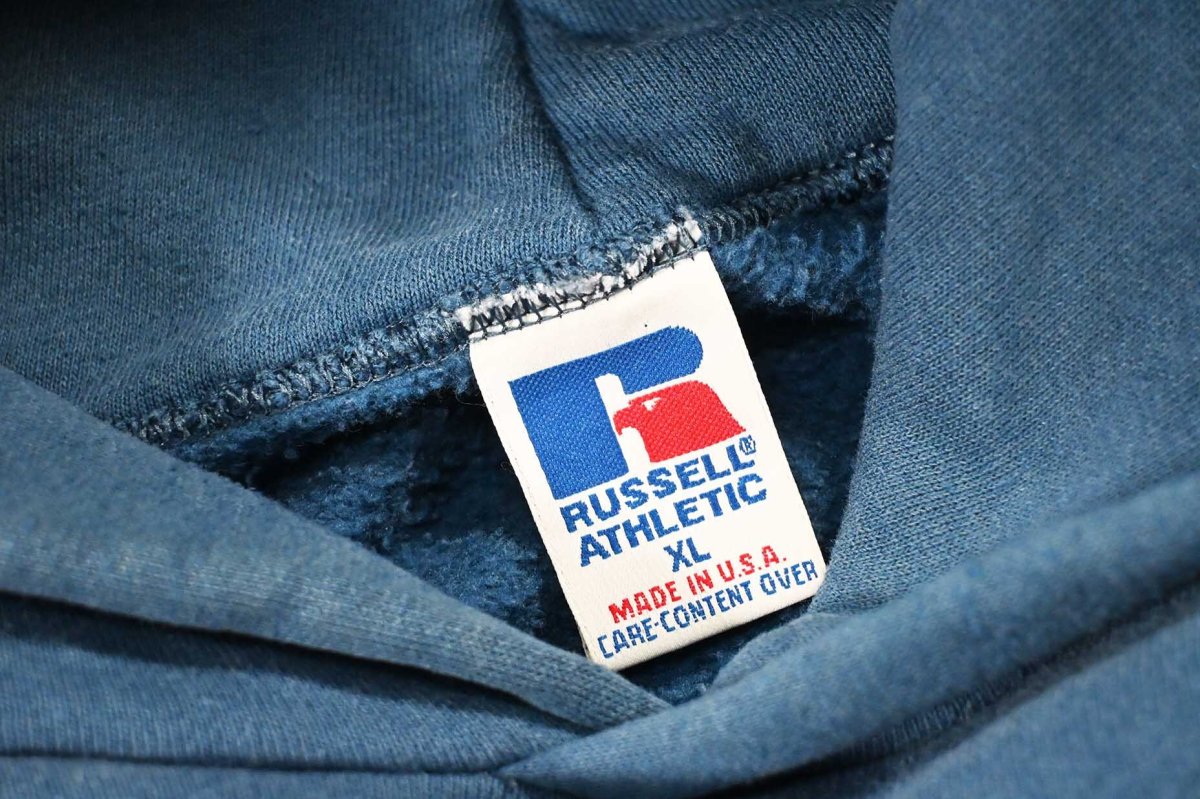 画像4: Used Russell Athletic Blank Sweat Hoodie Blue made in USA (4)
