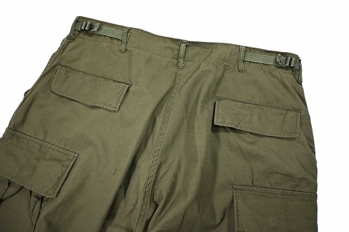画像5: 60s Used Us Army Cotton Poplin Rip Stop Jungle Fatigue Pants Olive (5)