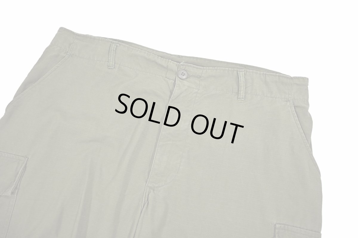 画像2: 60s Used Us Army Cotton Poplin Rip Stop Jungle Fatigue Pants Olive (2)