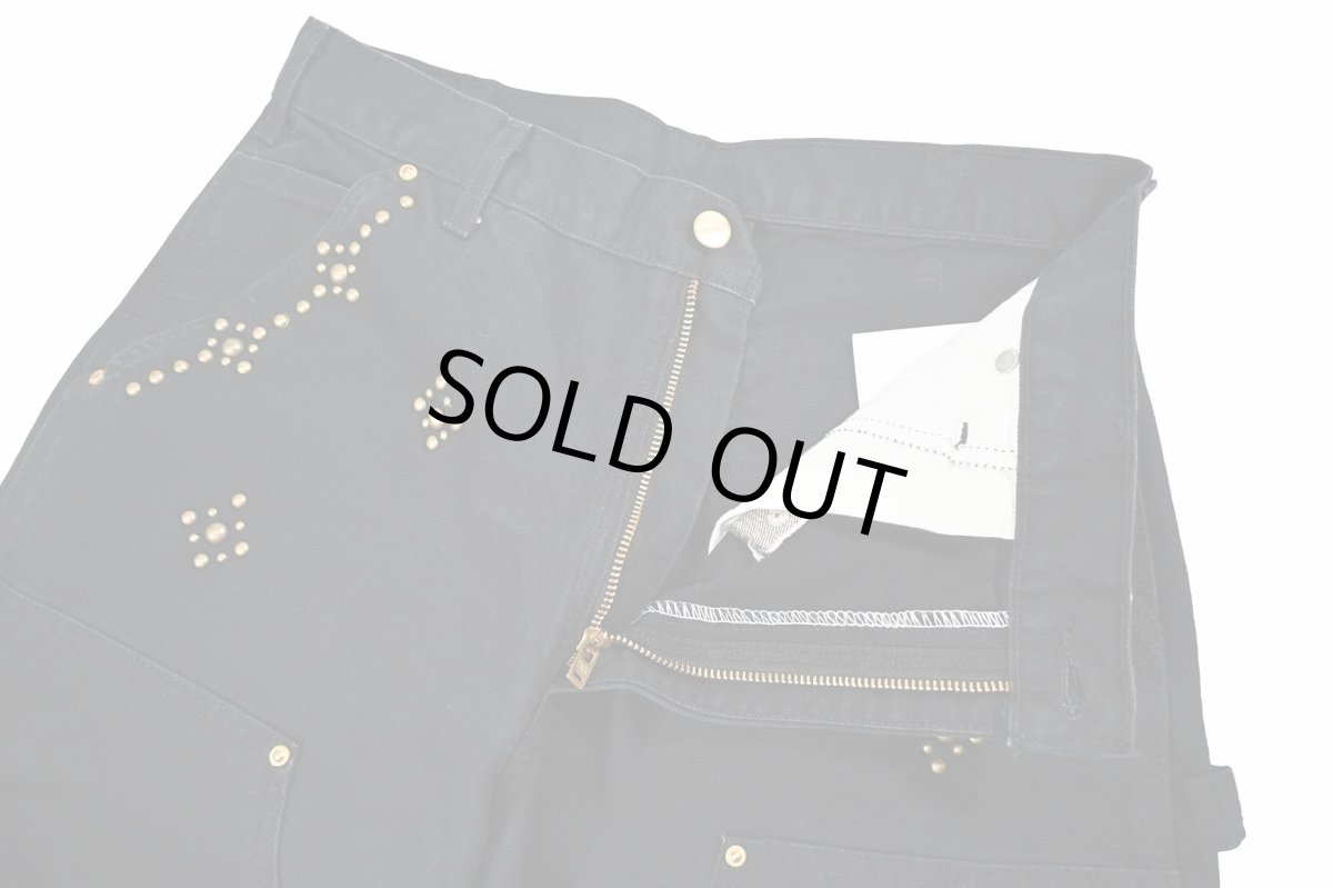 画像6: Used Carhartt Studded Duck Double Knee Carpenter Pants Black made in USA カーハート (6)