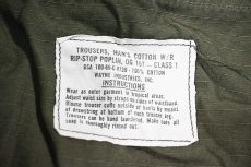 画像8: 60s Used Us Army Cotton Poplin Rip Stop Jungle Fatigue Pants Olive (8)