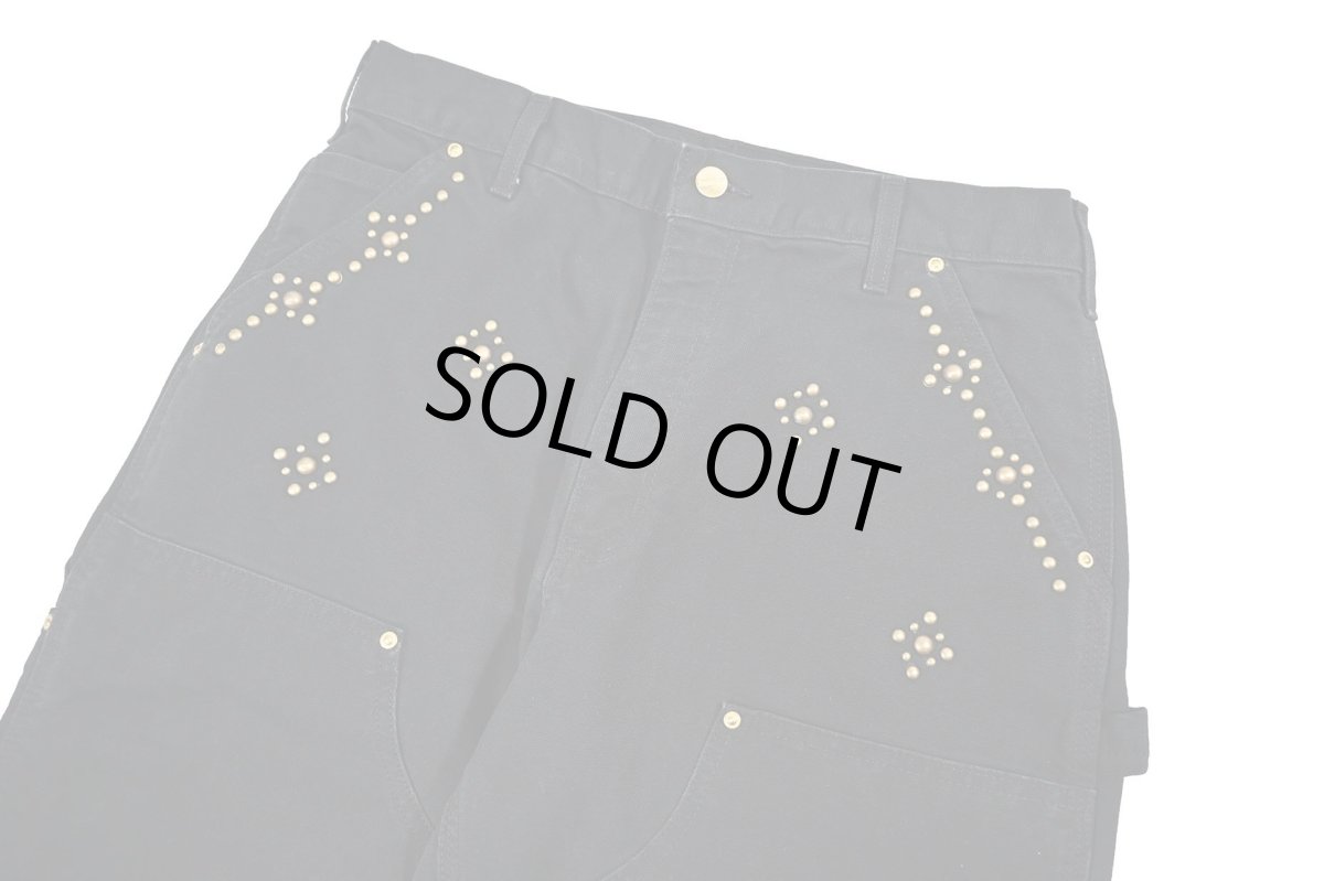 画像2: Used Carhartt Studded Duck Double Knee Carpenter Pants Black made in USA カーハート (2)