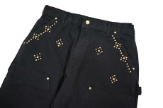 画像2: Used Carhartt Studded Duck Double Knee Carpenter Pants Black made in USA カーハート (2)