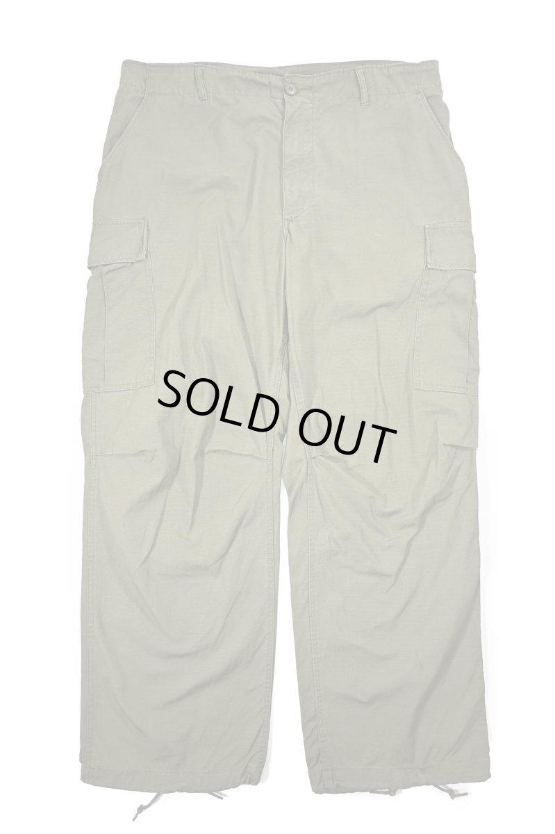 画像1: 60s Used Us Army Cotton Poplin Rip Stop Jungle Fatigue Pants Olive (1)