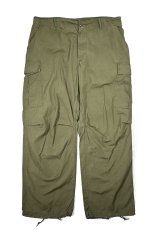 画像1: 60s Used Us Army Cotton Poplin Rip Stop Jungle Fatigue Pants Olive (1)