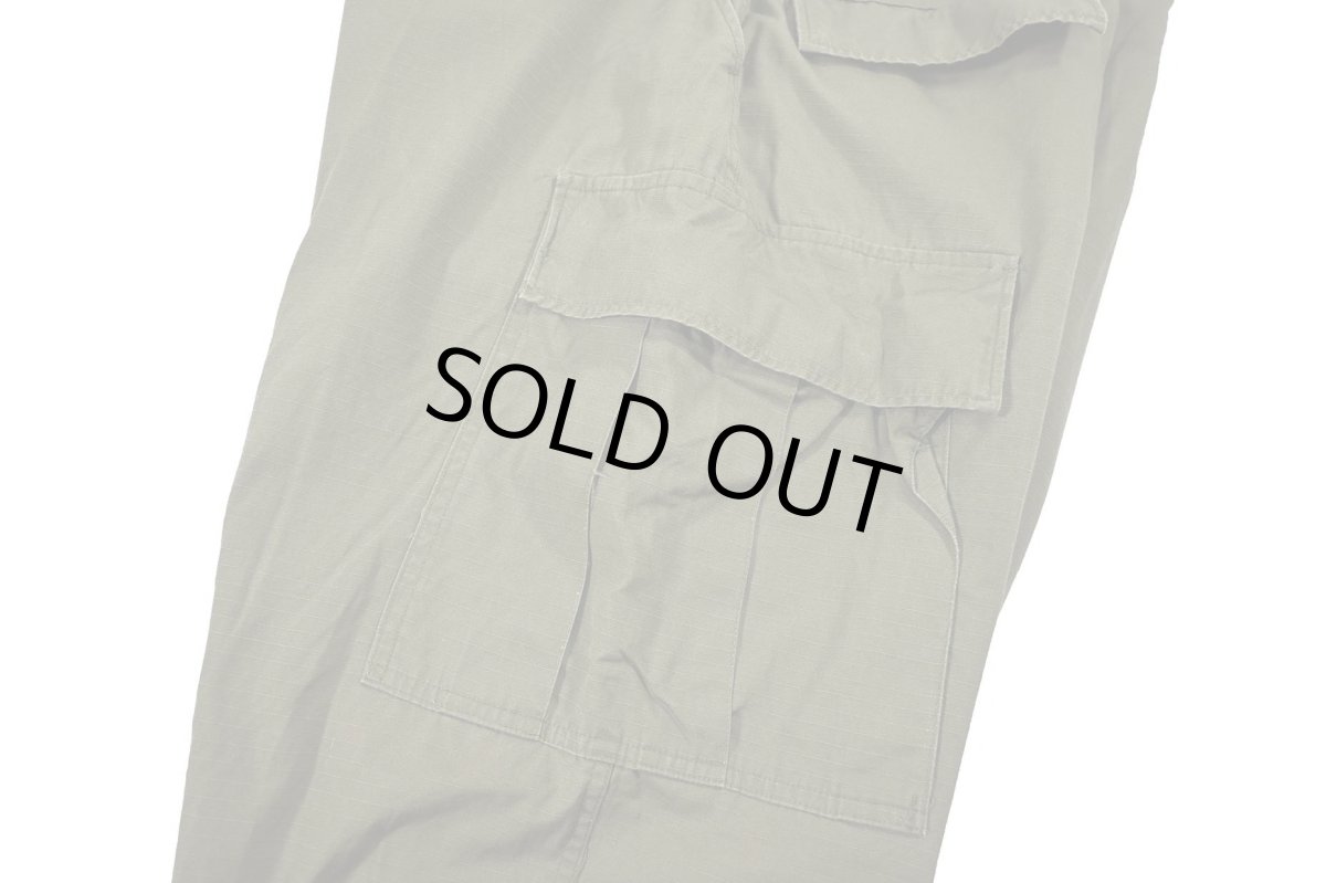 画像4: 60s Used Us Army Cotton Poplin Rip Stop Jungle Fatigue Pants Olive (4)