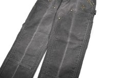 画像4: Used Carhartt Studded Duck Double Knee Carpenter Pants Fade Black made in USA カーハート (4)