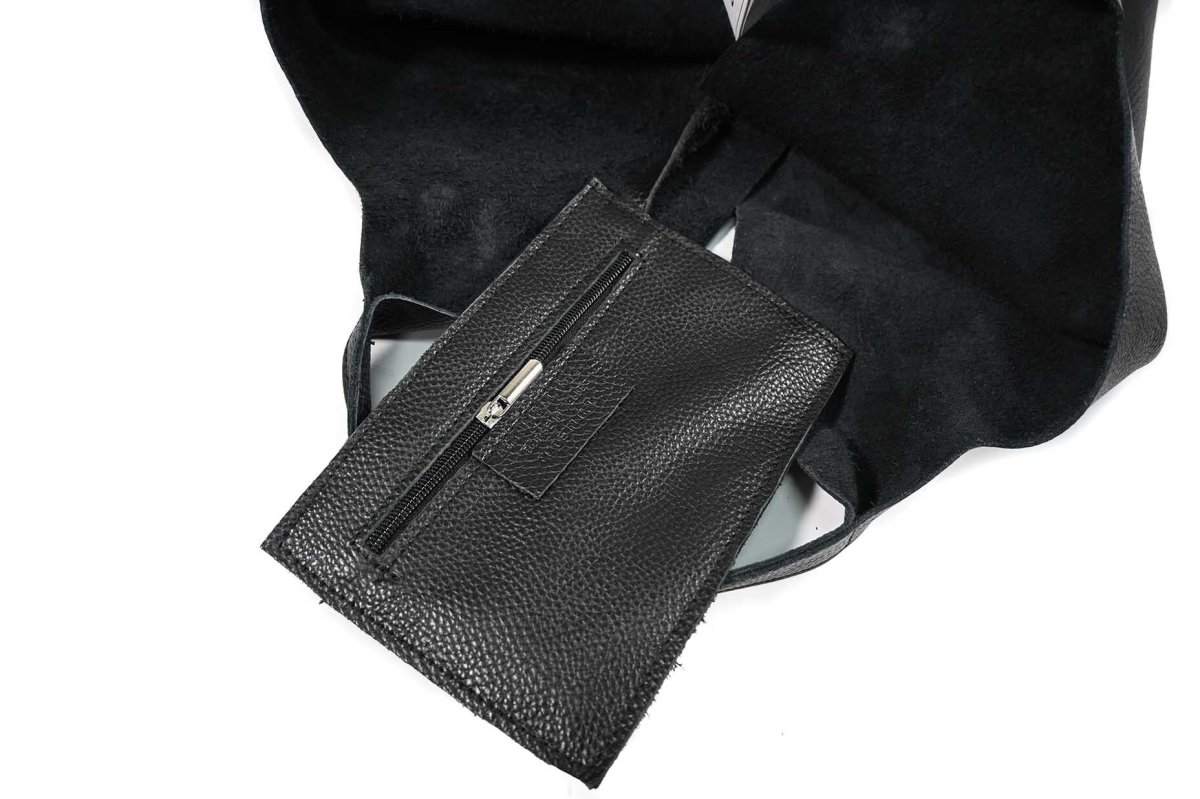 画像3: MARLON FIRENZE Calf Leather Middle Cut Shopper Bag Nero (3)