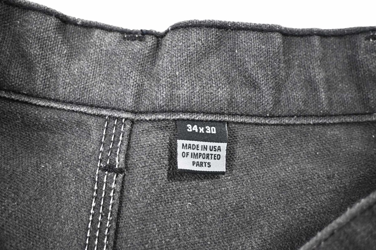 画像7: Used Carhartt Studded Duck Double Knee Carpenter Pants Fade Black made in USA カーハート (7)