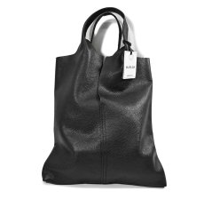 画像1: MARLON FIRENZE Calf Leather Middle Cut Shopper Bag Nero (1)