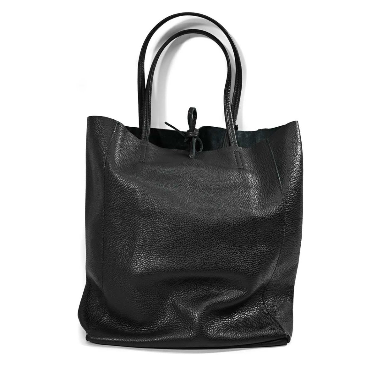 画像1: MARLON FIRENZE Calf Leather Shopper Bag Nero (1)