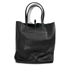 画像1: MARLON FIRENZE Calf Leather Shopper Bag Nero (1)