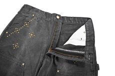 画像6: Used Carhartt Studded Duck Double Knee Carpenter Pants Fade Black made in USA カーハート (6)