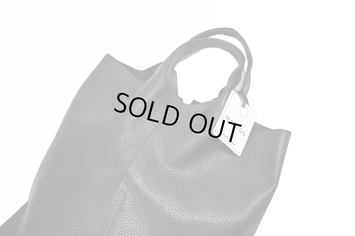 画像2: MARLON FIRENZE Calf Leather Middle Cut Shopper Bag Nero (2)