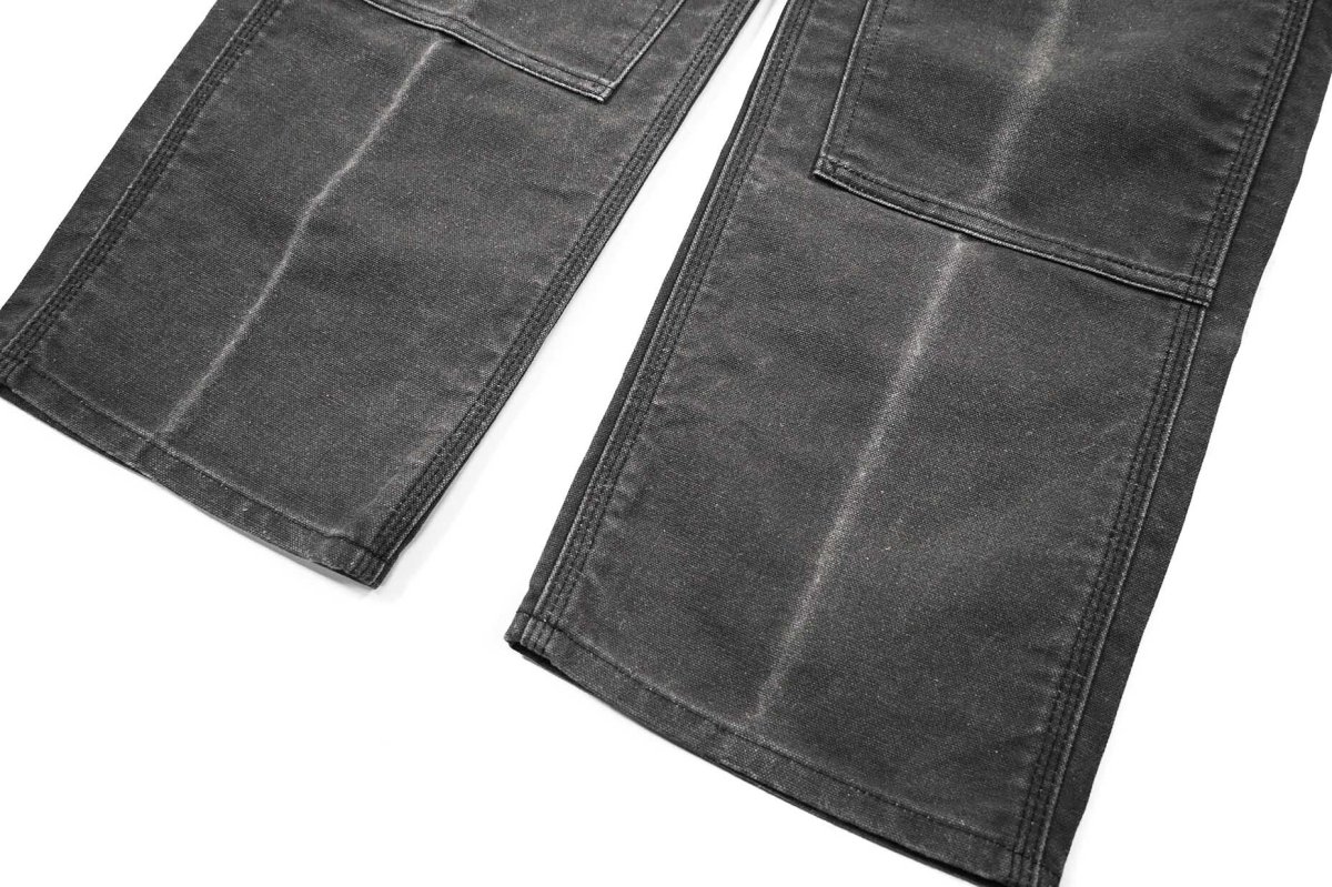 画像3: Used Carhartt Studded Duck Double Knee Carpenter Pants Fade Black made in USA カーハート (3)
