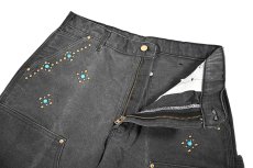 画像6: Used Carhartt Studded Duck Double Knee Carpenter Pants Fade Black made in USA カーハート (6)