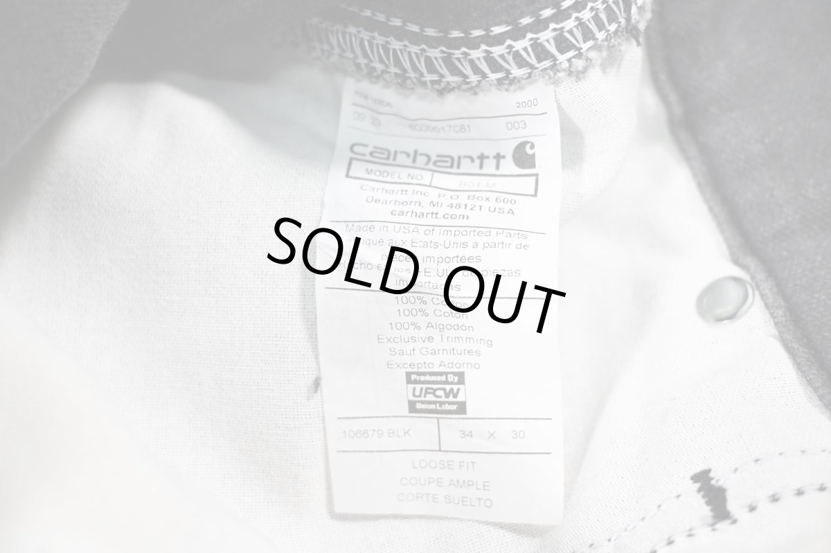 画像8: Used Carhartt Studded Duck Double Knee Carpenter Pants Fade Black made in USA カーハート (8)